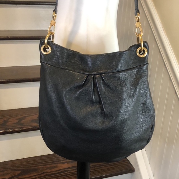 MARC JACOBS Black Tumbled Leather Top Handle Crossbody Women’s Workwear Satchel - Picture 5 of 17